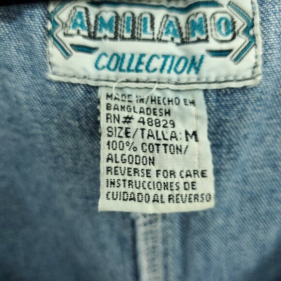 Vintage Amilano Collection Denim Jumper Dress M Zip Up Cargo Pockets Pockets - Picture 3 of 12